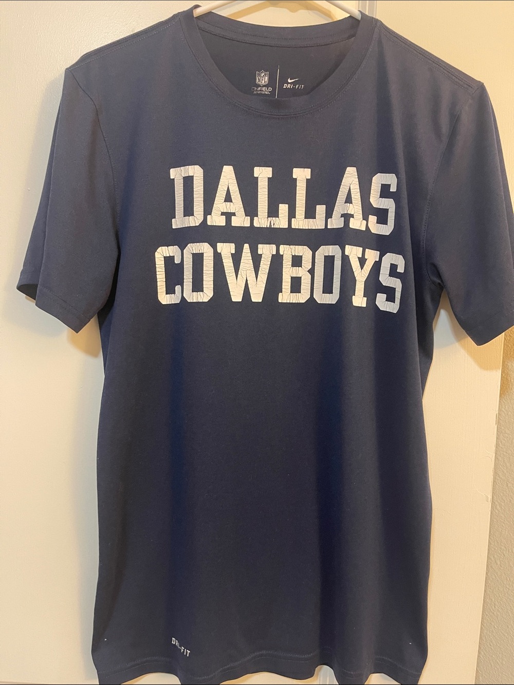 Nike Navy Dallas Cowboys Short Sleeve Tee with White Lettering